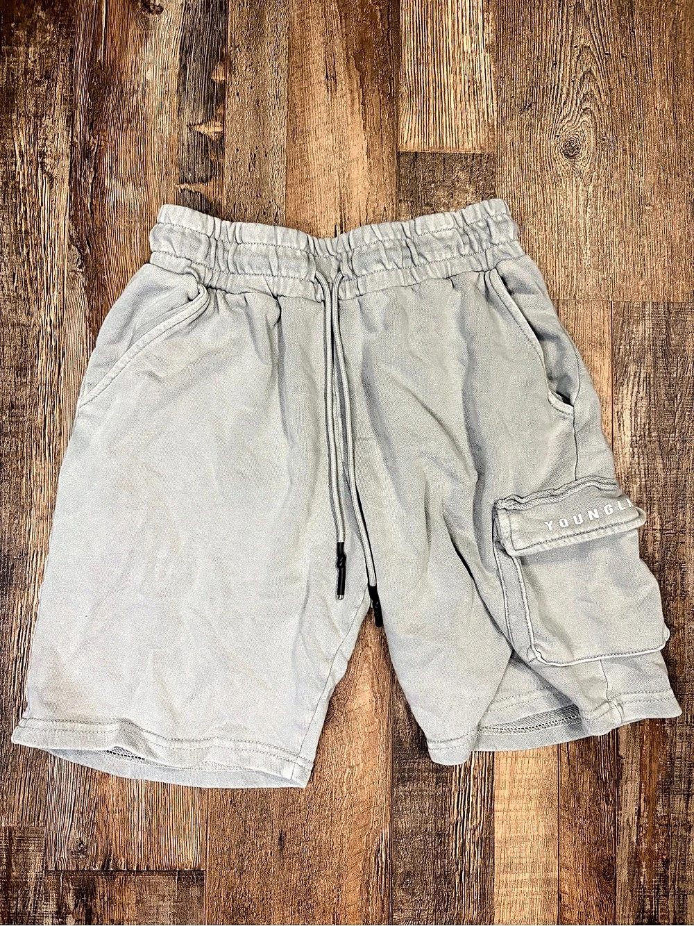 YOUNGLA Cargo Shorts in Gray Size Medium